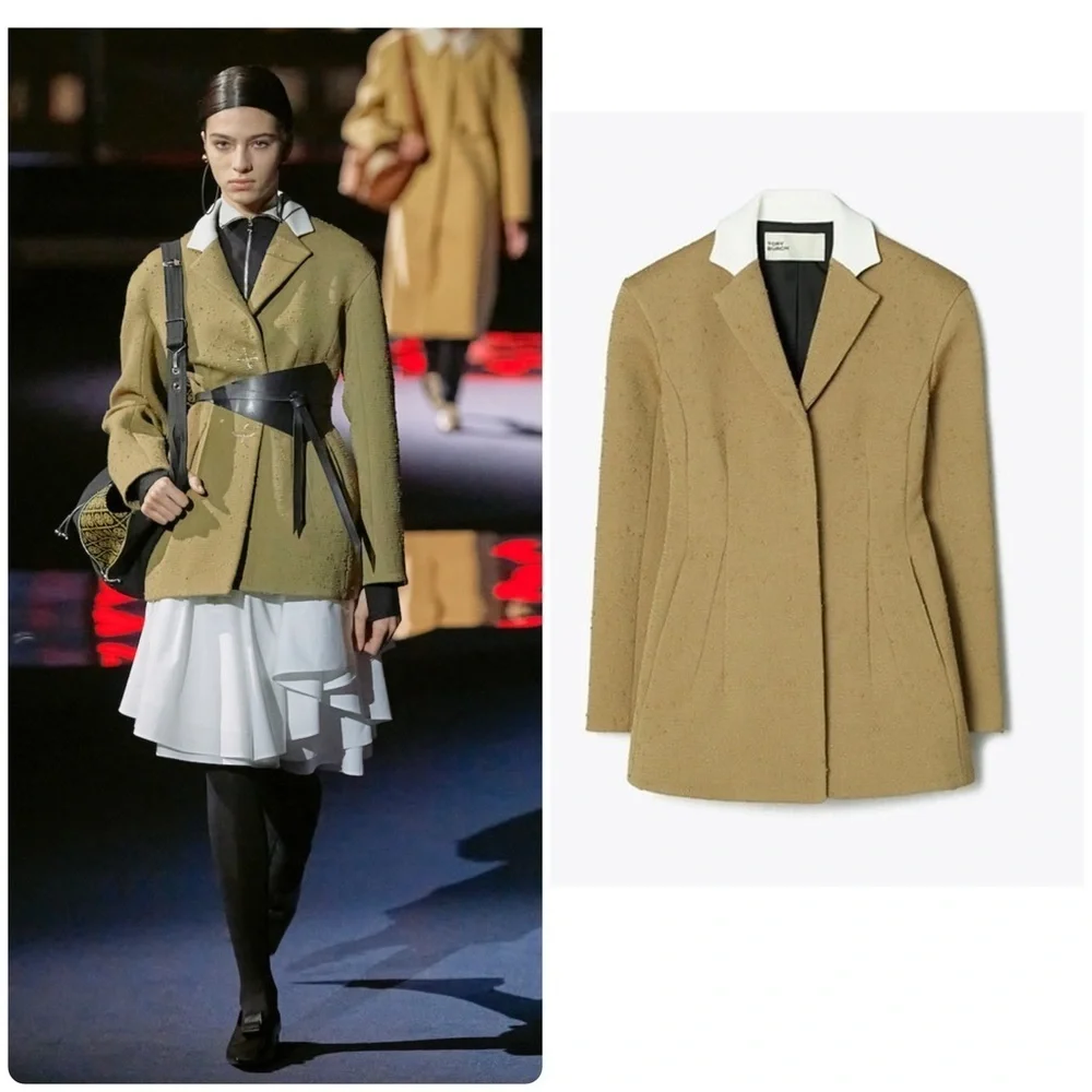 TORY BURCH Tailored Bouclé wool blend Blazer Jacket